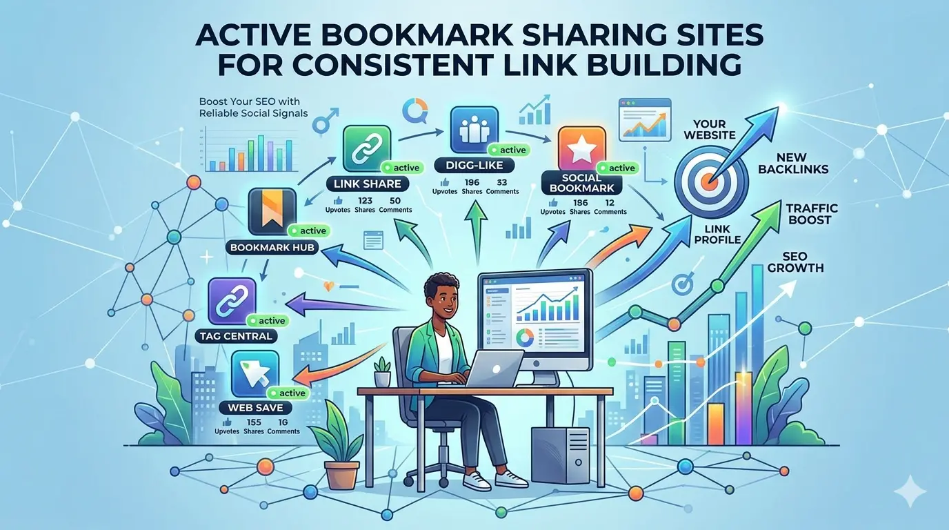 Active Bookmark Sharing Sites for Consistent Link Building